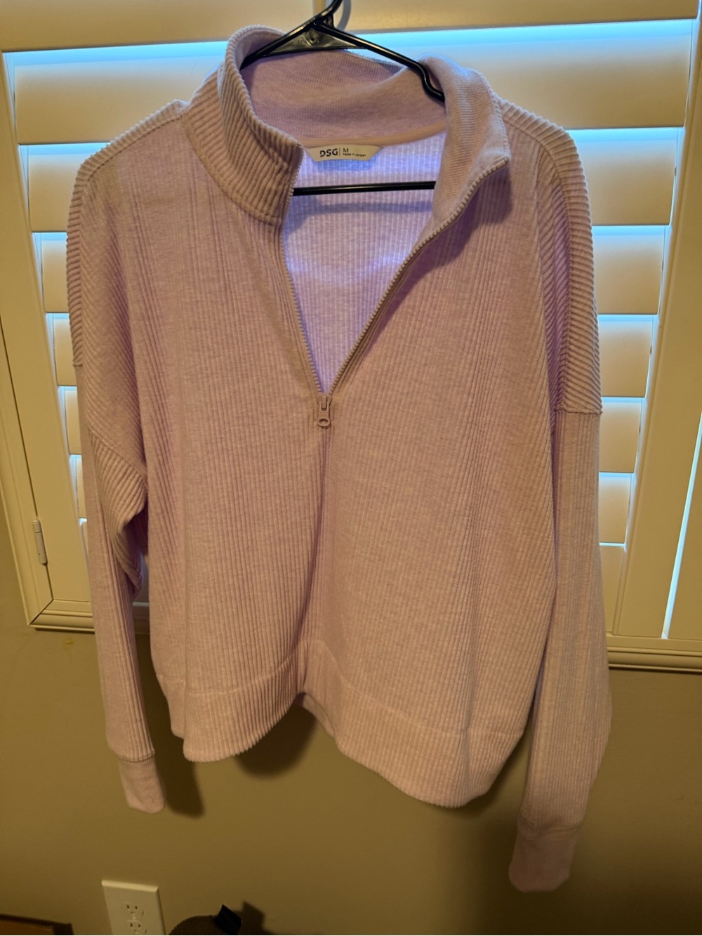 DSG Lavender Ribbed Half-Zip Pullover